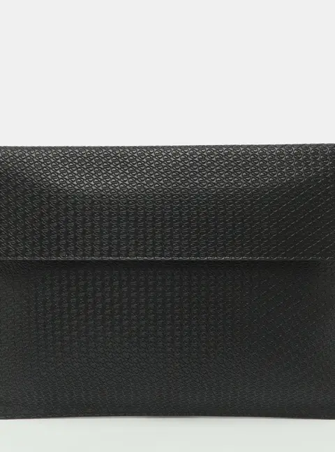 Stella McCartney Black Faux Leather Envelope Clutch