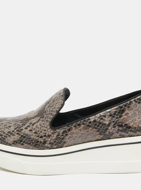 Stella McCartney Binx Size 41 Brown Faux Python Leather Slip On Sneakers