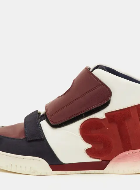 Stella McCartney Size 37 Multicolour Faux Suede and Faux Leather High Top Sneakers
