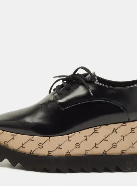 Stella McCartney Elyse Size 38 Black Faux Leather Derby