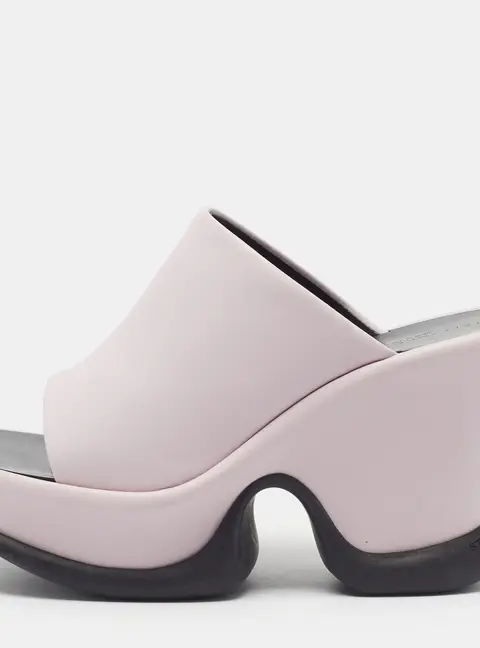 Stella McCartney Shroom Size 39 Pink Faux Leather Slide Sandals