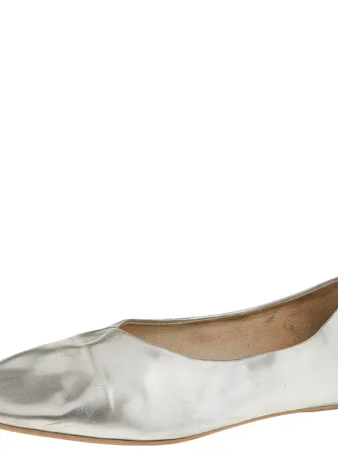 Stella McCartney Silver Faux Leather Ballet Flats Size 36