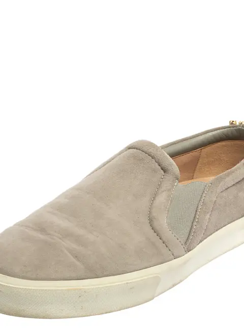 Stuart Weitzman Grey Suede Crystal Slip on Sneakers Size 38