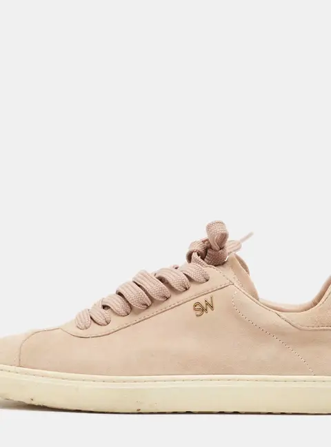 Stuart Weitzman Dusty Pink Suede Low Top Sneakers Size 36.5
