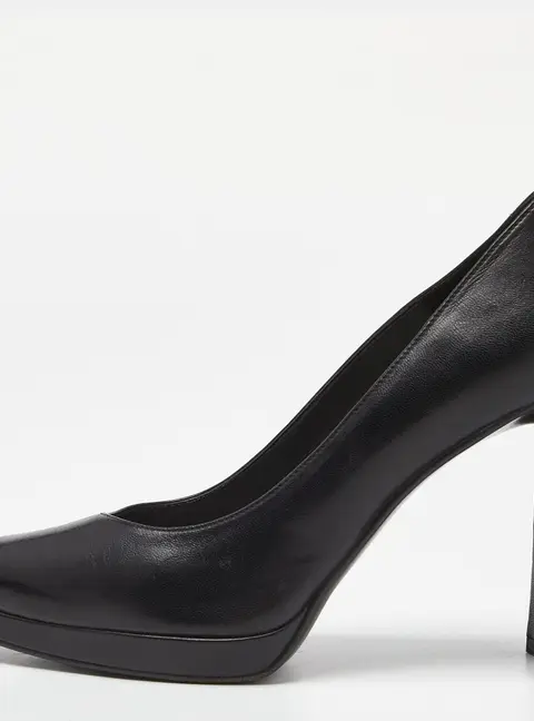 Stuart Weitzman Black Leather Platform Pumps Size 38.5