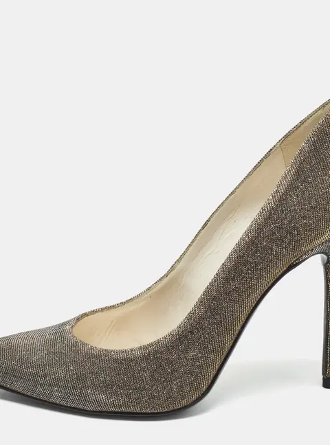 Stuart Weitzman Metallic Lurex Fabric Pointed Toe Pumps Size 36.5