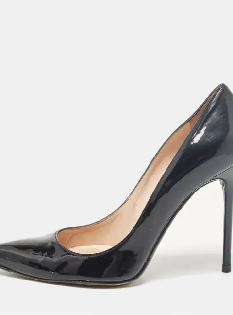 Stuart Weitzman Black Patent Leather Pointed Toe Pumps Size 38