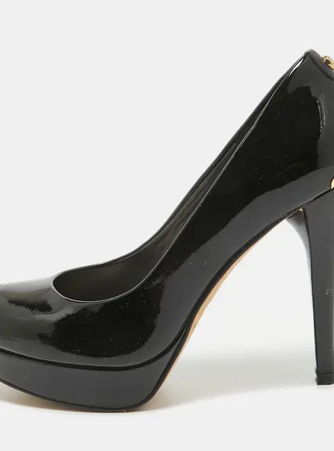 Stuart Weitzman Black Patent Leather Peep Toe Pumps Size 36