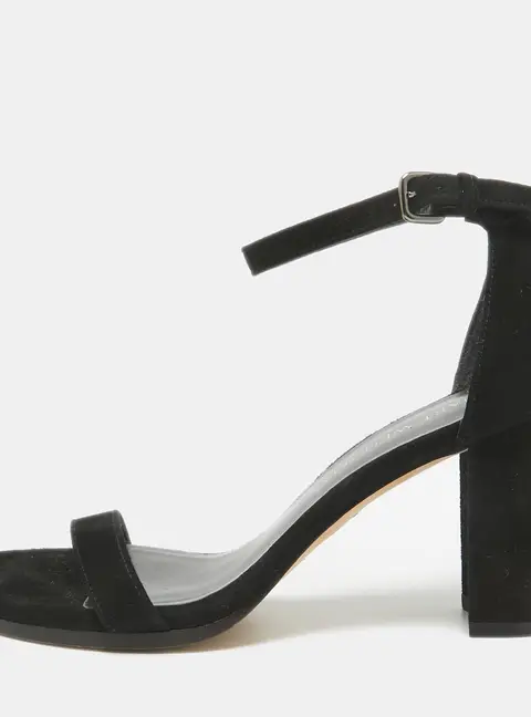 Stuart Weitzman Black Suede Bambina Ankle Strap Sandals Size 36