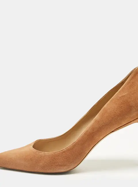 Stuart Weitzman Brown Suede Anny Pointed Toe Pumps Size 38.5