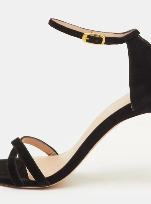 Stuart Weitzman Size 35 Black Suede Ankle Strap Sandals