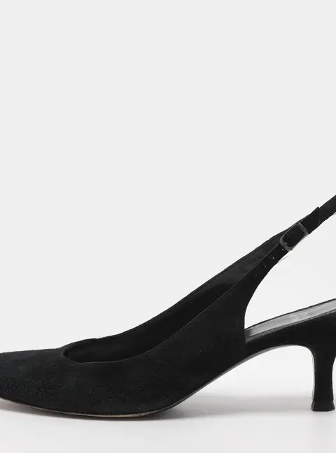 Stuart Weitzman Size 40 Black Suede Slingback Pumps