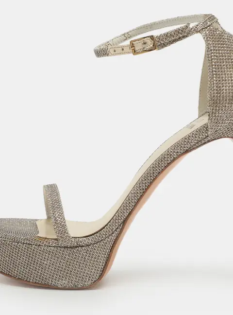 Stuart Weitzman Size 36 Metallic Glitter Ankle Strap Sandals