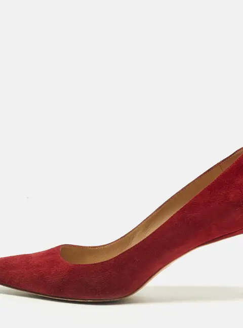 Stuart Weitzman Size 38 Burgundy Suede Pointed Toe Pumps