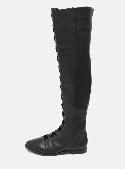 Stuart Weitzman Size 35 Black Leather Knee Length Boots