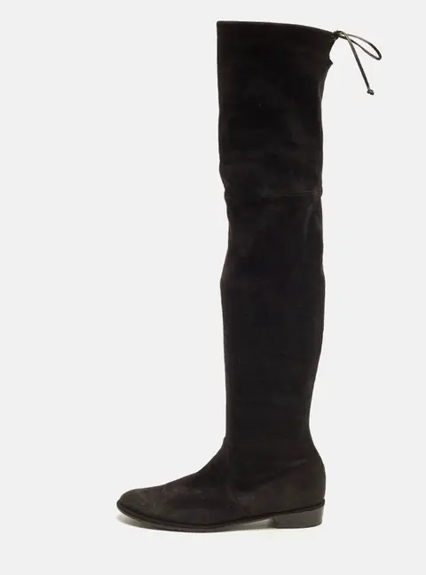 Stuart Weitzman Lowland Size 41.5 Black Suede Over The Knee Boots