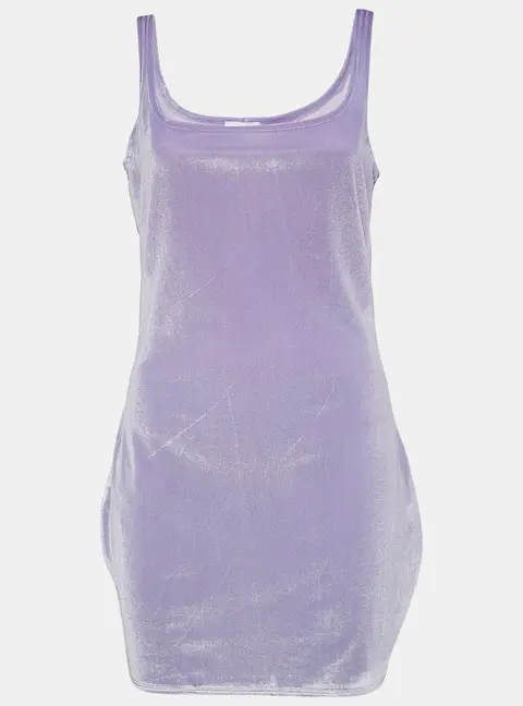 Superdown Lavender Stretch Velvet Jenny Mini Dress L