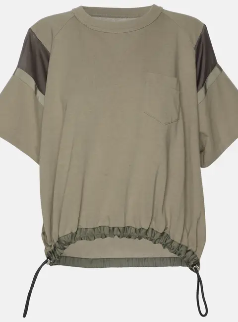 Sacai Green Jersey Drawstring Top S