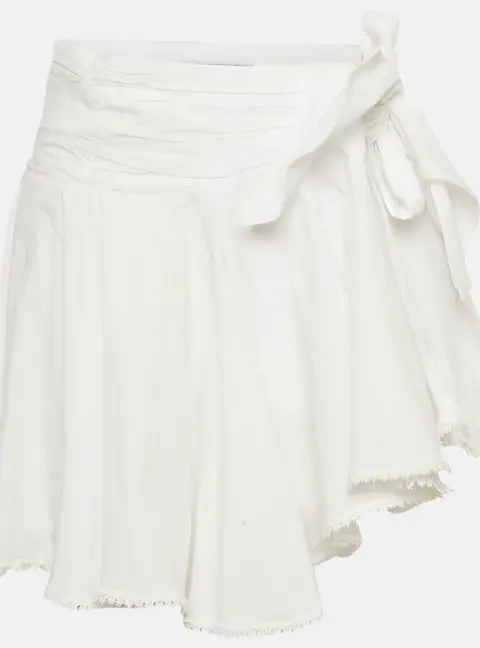 Sagaza White Cotton Wrap Mini Skirt M