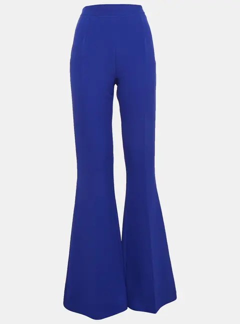 Safiyaa Azzure Blue Stretch Crepe Flared Pants M