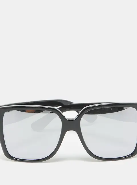 Saint Laurent Black/Silver SLM9 001 Mirror Square Sunglasses