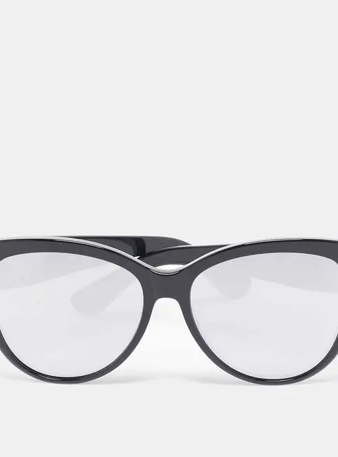 Saint Laurent Black/Grey Mirrored SLM3 Cat-Eye Sunglasses