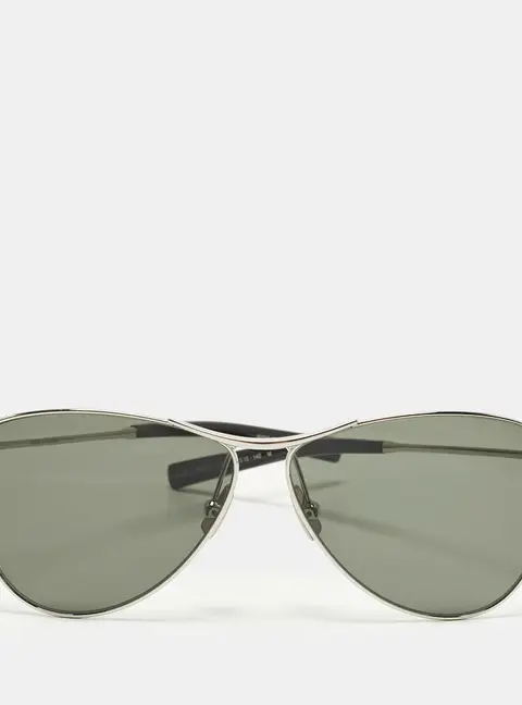 Saint Laurent Black/Silver Tone SL 831 Vesper Aviator Sunglasses
