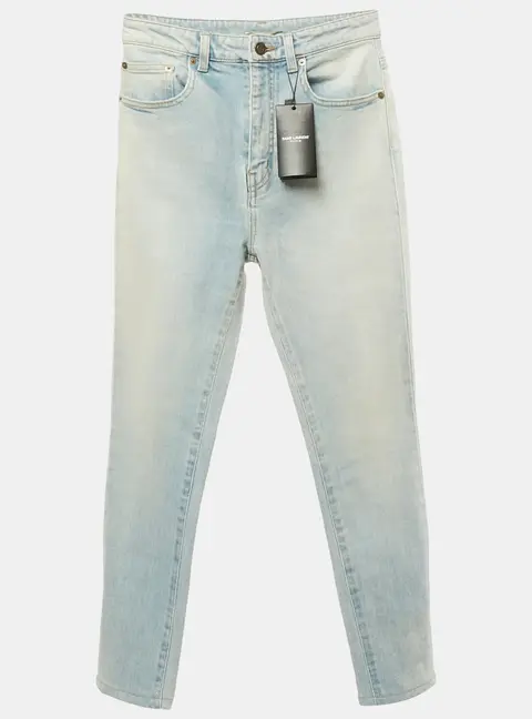 Saint Laurent Light Blue Faded Denim Skinny Jeans M Waist 27"