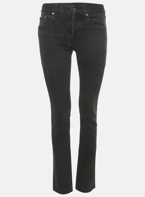 Saint Laurent Black Faded Denim Skinny Jeans M Waist 30"