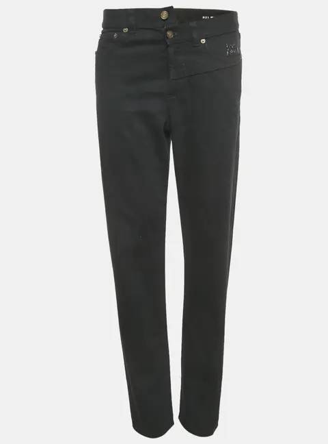 Saint Laurent Black Denim Crossover Slim Fit Jeans M Waist 29"