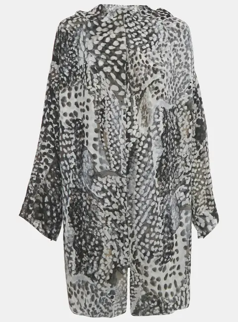 Saint Laurent Black/ White Printed Silk Mini Dress M