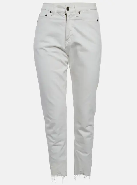 Saint Laurent White Denim Straight Fit Jeans S/Waist 26"
