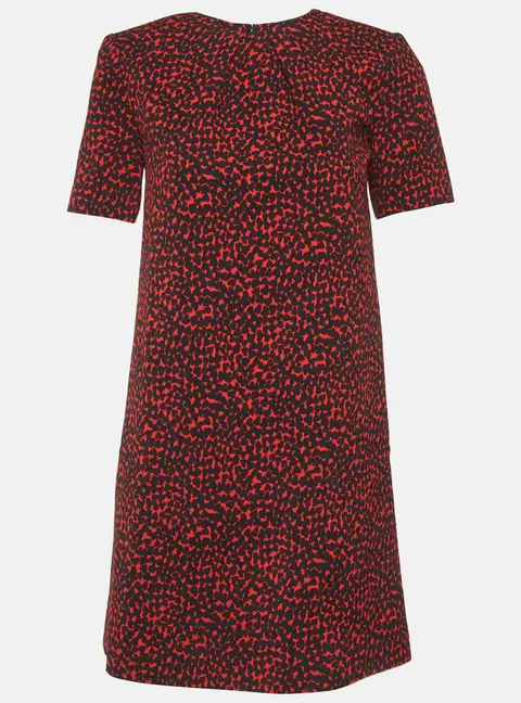 Saint Laurent Paris Black Hearts Print Crepe Mini Dress S