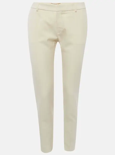 Saint Laurent Paris Cream Gabardine Straight Fit Trouser M