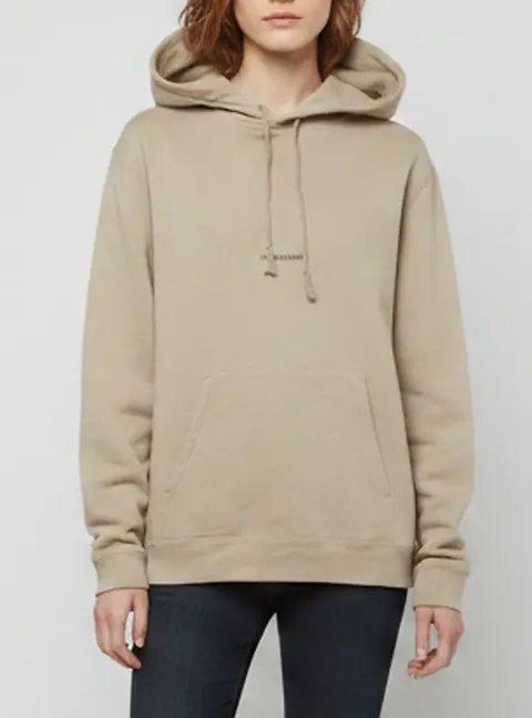 Saint Laurent Paris Beige Logo Print Hoodie L