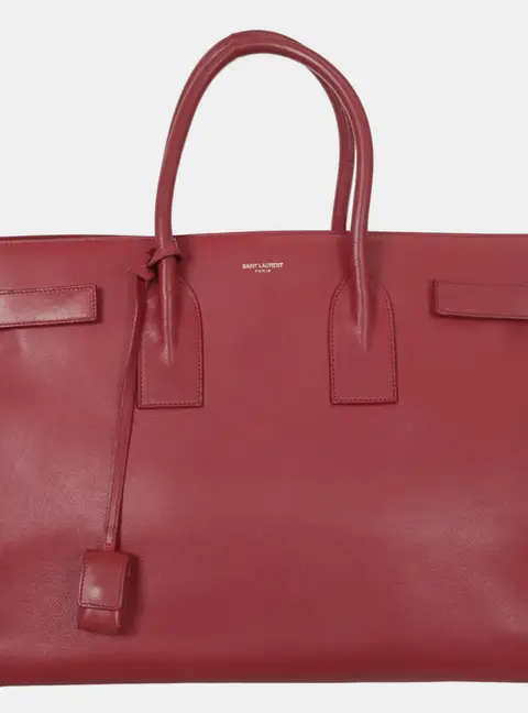 Saint Laurent Sac De Jour Large Red Leather Top Handle Bag