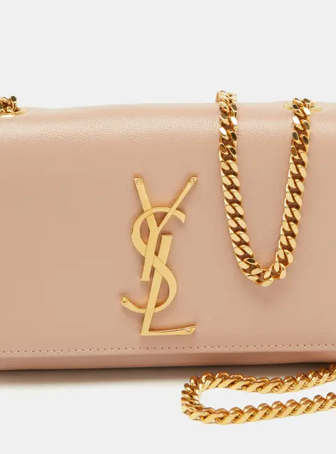 Saint Laurent Poudre Beige Grain Leather Small Kate Shoulder Bag