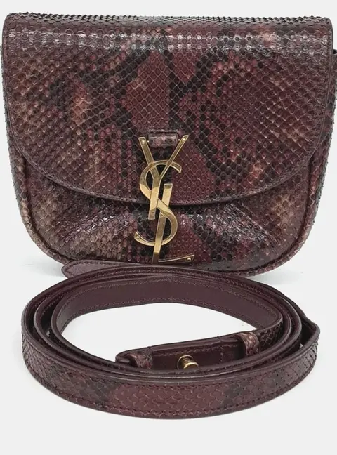 Saint Laurent Paris Burgundy Patent Leather Kaia Small Satchel Bag