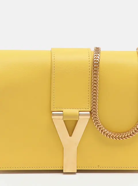 Saint Laurent Paris Y-Ligne Mini Yellow Leather Shoulder Bag