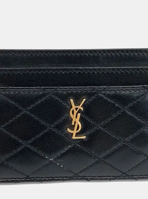 Saint Laurent Gaby Black Quilted Leather Card Holder Bag