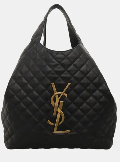 Yves Saint Laurent Icare Maxi Black Quilted Lambskin Leather Shoulder Bag