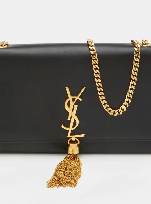 Saint Laurent Kate Tassel Medium Black Leather Shoulder Bag