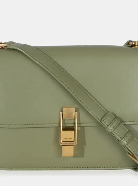 Saint Laurent Le Carre Light Green Smooth Calfskin Leather Satchel Bag