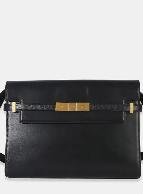 Saint Laurent Black Calfskin Medium Manhattan Shoulder Bag