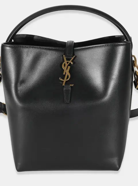Saint Laurent Black Shiny Calfskin Small Le 37 Bucket Bag