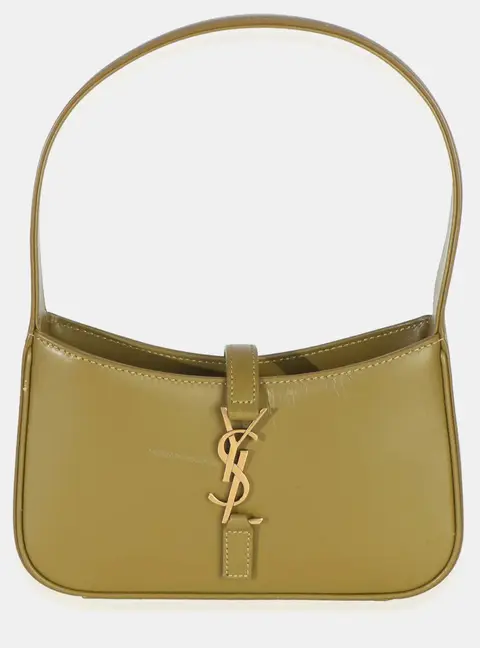 Saint Laurent Le 5 A 7 Mini Olive Smooth Calfskin Leather Hobo Bag