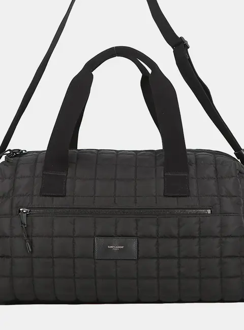 Saint Laurent Nux Black Quilted Nylon Travel Bag