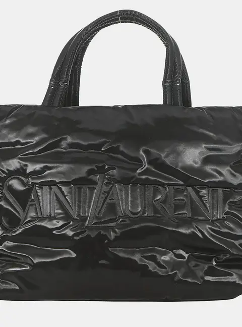 Saint Laurent Puffer Tote Black Nylon Tote Bag