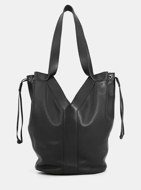 Saint Laurent Yhobo Large Black Calfskin Leather Shoulder Bag