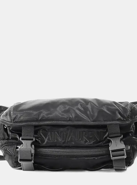 Saint Laurent No Size Black Silktec Canvas Crossbody Bag